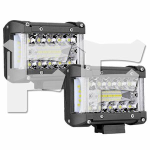 送料無料.. 超広角照明 4インチ LED ワークライト 作業灯 90W ホワイト SUV ATV ボート JEEP 建設機械 車幅灯 12V/24V SM90W3M 2個 新品