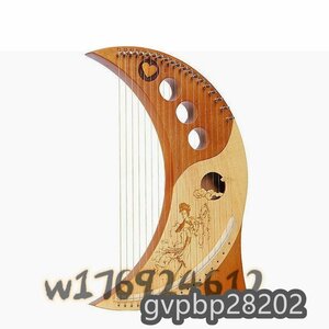 新入荷☆ハープ弦楽器、木製竪琴 Lyre Harp 19弦、リラの金属弦、 楽器ライアーハープ 恋人の楽器恋人愛好家子供の子供たち