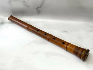 中古 尺八 和楽器 竹 全長約50cm 管楽器 縦笛 工芸 アンティーク レトロ 楽器