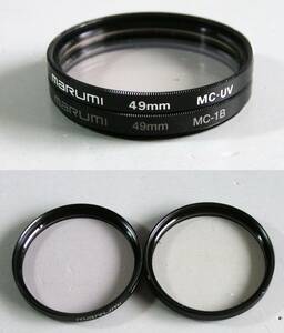 MARUMI　(563)　 中古・レンズフィルタ　49㎜　MC-1B/UV 合計2個（レンズ保護兼用、紫外線吸収）　マルミ