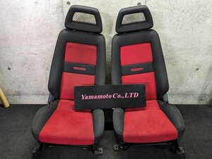 ケイワークス Kei WORKS HN22S 純正 RECARO レカロ シート 運転席 助手席 スポーツ 2脚セット フロント 左右 赤x黒 ヒーター付