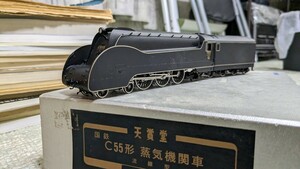 Ｃ55 20号機 流線型 蒸気機関車 天賞堂 金属製 動きません走りません 車体だけは,ほぼ美品に近い状態 元箱内のスポンジは替えてあります