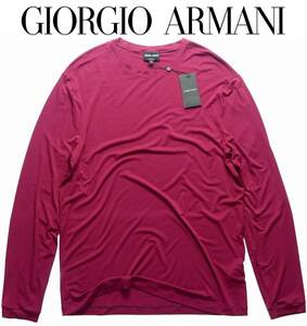 通年物65,000円新品GIORGIO ARMANIアルマーニ★色馴染みの良いアッシュラズベリーのジョルジオ定番ビスコースT【58＝日本3～4XL】