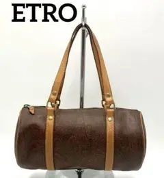 ETRO エトロ　ハンドバッグ　トート　筒形　ペイズリー柄　ブランド　オシャレ