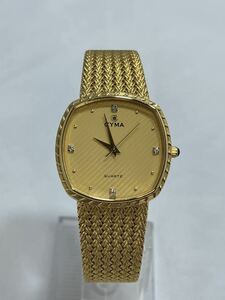 美品腕時計 CYMA シーマ 604SP / ビンテージ/ メンズ/ クォーツ/ 4Pダイヤ/ ゴールドカラー /スイス製