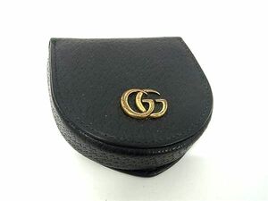 1円 ■美品■ GUCCI グッチ 450940 GGマーモント レザー コインケース コインパース 小銭入れ レディース メンズ ブラック系 AX6688