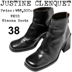 ★美品★定価6,6万★JUSTINE CLENQUET★スクエアトゥ ブーツ★黒