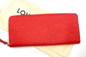 極美品　LOUIS VUITTON ルイヴィトン エピ ポルトフォイュ・クレマンス M60913 長財布 コクリコ　赤　レッド