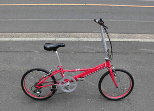 1円～DAHON 折り畳み自転車 IMPULSE D6 SHIMANO 6速 20インチ ミニベロ 小径車 赤色 319