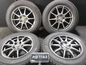 205/60R16 16×6.5J+38 114.3-5H 2023年 スタッドレス アルミホイール ノア VOXY プリウスα 9分山 640471 