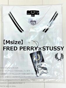 【限定】【未開封新品タグ付】【M】フレッドペリー ステューシー コラボ ポロシャツ 白 半袖 FRED PERRY STUSSY 都市シリーズ