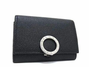 1円 ■美品■ BVLGARI ブルガリブルガリ レザー コインケース 小銭入れ 財布 ウォレット メンズ レディース ブラック系 FC0948