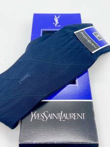 S4736 【未使用】YVESSAINTLAURENT イヴサンローラン メンズ 靴下 ソックス ブランド 25cm 紺色 ファッション小物