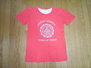 BACKBONE バックボーン カレッジロゴ Tシャツ M 赤 カットソー パンチングドット /