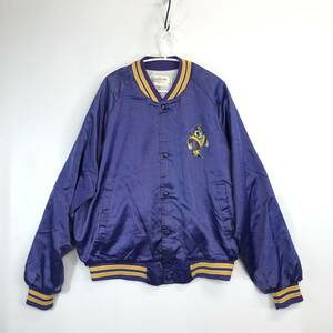 90s USA製 CHALK LINE (チョークライン) スタジャン パープル ナイロン Lサイズ East Carolina University