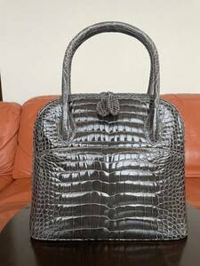 本物◆美品◆サンタゴスティーニ　クロコダイル　ハンドバッグ　フォーマルバッグ