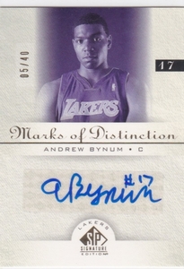 05-06 SP Signature Marks Distinction auto Andrew Bynum /40