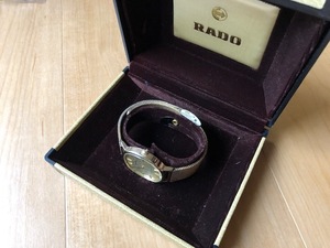 良品程度 箱付 レア ヴィンテージ RADO ラドー Royal Elegance SWISS ゴールドカラー 純正ブレス 手巻き メンズサイズ 腕時計 