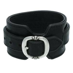 クロムハーツ Chrome Hearts RR TINY BUCKLE/ロックンロール サイズ:1 レザーブレスレット 中古 OS06