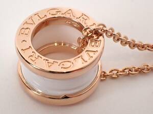 定価49万円磨き済 超美品 BVLGARI ブルガリ B-zero1 ビーゼロ セラミック ネックレス K18PG 18金 12.8g