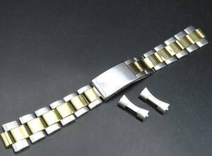 希少 1円～！ROLEX ロレックス 純正巻きブレス 7836 FF258 71年4期 取付幅約20mm YGコンビ 3連 ヴィンテージ メンズ 腕時計 パーツ 7