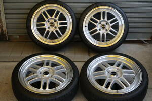 【美品・溝有り】ステルスレーシング　コマンダー01　16インチ　5.5J+43　4穴　PCD100　165/45R16　中古4本セット　ENKEI風　軽自動車　737