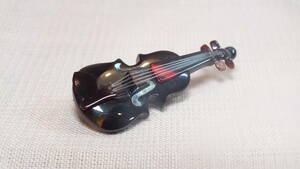 鼈甲 べっ甲 螺鈿 バイオリン ブローチ アクセサリー　楽器