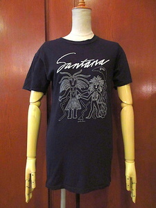 ビンテージ80’s●Santana 1982年ツアーTシャツ黒size M●200623s6-m-tsh-otサンタナラテンロックバンドUSAコットン古着バンT