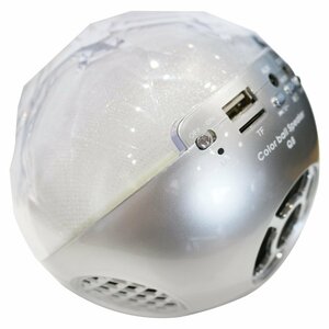 Bluetooth ワイヤレススピーカー クリアスピーカー 球体型 白 リモコン付き ハンズフリー通話可能 LED点灯パターン切り替え可能
