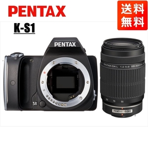 ペンタックス PENTAX K-S1 55-300mm 望遠 レンズセット ブラック デジタル一眼レフ カメラ 中古