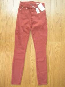 即決新品 GAP/ギャップ/GAP1969 スキニー ストレッチ ロングパンツ 赤紫系 24