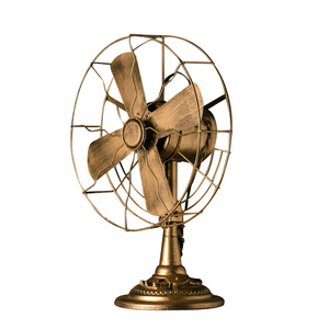 置物 扇風機 アンティーク風 レトロ雑貨 大きめサイズ (ゴールド×ゴールド)
