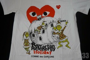 新品 COMME des GARCONS コムデギャルソン PLAY プレイ HOLIDAY PLAY TシャツXL /GRINCH/クリスマス