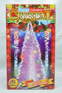 クリスタル　クリスマスツリー　イルミネーションツリー　変色　電池式　約２７cm