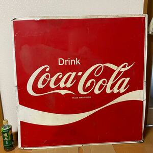 Coca-Cola コカ コーラ 看板 当時物 アンティーク 昭和レトロ　超特大　トタン　サビあり　