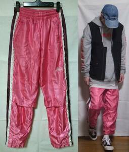 アシックス オニツカ ナイロンパンツ S ピンク ブラック ホワイト asics track pants pink black white Onitsuka Tiger