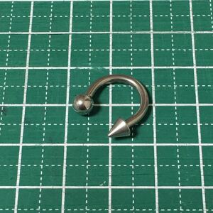 サージカルステンレス ボディピアス ラウンド サーキュラー バーベル コーン ＆ ボール △○ 12G