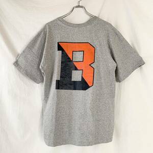 90s USA製 The Cotton Exchange BUCKNELL BISON バックネル大学 両面プリント デカロゴ カレッジ Tシャツ L ヴィンテージ 杢グレー