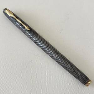 PARKER/パーカー STERLING SILVER XF MADE IN USA シルバー 万年筆 格子 ペン先 14K ヴィンテージ ◆　9290