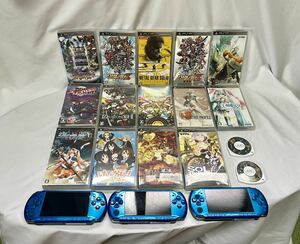 1円〜① PSP-3000 本体 3台 ソフト16本 まとめ売り