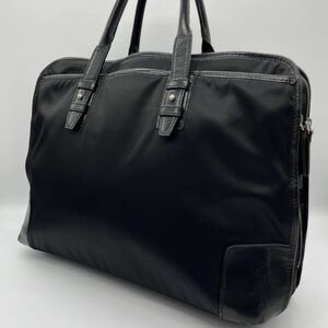 THE SUIT COMPANY ザスーツカンパニー　ビジネスバッグ　ブリーフケース　ナイロン×レザー　A4サイズ収納　ブラック　黒