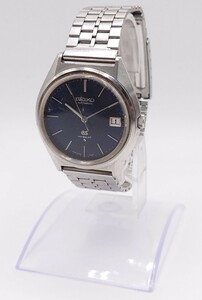 【B02-229】 SEIKO グランドセイコー GS HI-BEAT 5645-7010 メンズ 腕時計 自動巻き ブルー文字盤 デイトアンティーク 稼働品 「KE-424」