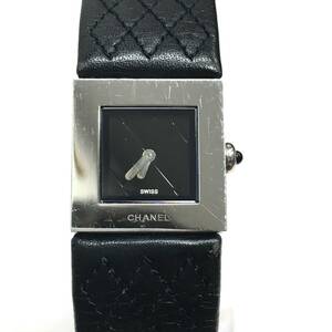 【動作品】CHANEL シャネル マトラッセ H0116 ブラック クォーツ 腕時計 レディース 替えベルト有