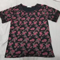 花柄Tシャツ/マタニティシャツ