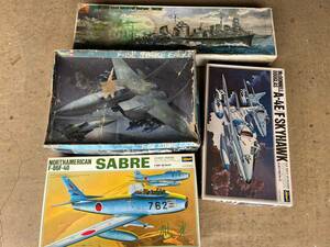 6/ 航空機 軍用機 戦闘機 戦艦 ミリタリープラモデル4点セット 1/32 F-15E STRIKE EAGLE　F-86F-40 セイバー 旭光 SABRE NORTH AMERICAN　