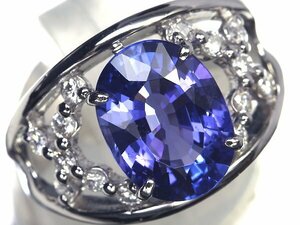 ZM11517SS【1円～】新品【RK宝石】≪Tanzanite≫ 希少宝石 極上タンザナイト 大粒4.08ct!! 極上ダイヤモンド Pt900 超高級リング ダイヤ