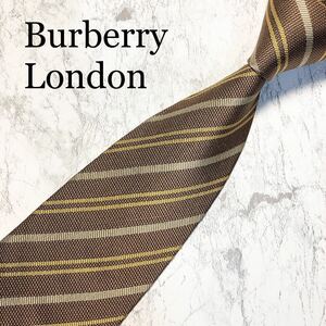 Burberry London バーバリーロンドン　ネクタイ　ホースロゴ　ストライプ　ブラウン