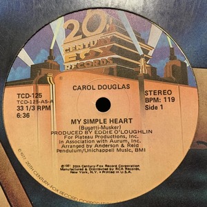 ◆ Carol Douglas - My Simple Heart ◆12inch US盤　サーファー系ディスコ!! 