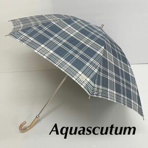 新品52075 アクアスキュータム　Aquascutum＊チェック 遮光９９％遮蔽率９９％以上遮熱 晴雨兼用日傘雨傘　プチパラ　オーロラ