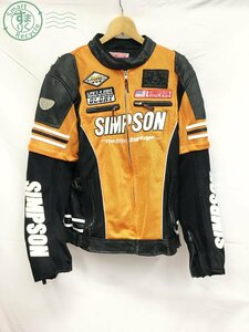 2405601257　☆ SIMPSON シンプソン イディングジャケット バイクジャケット イエロー ポリエステル サイズ LL メンズ 古着